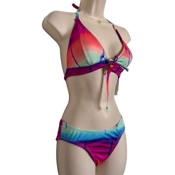 Lucky Brand Two Piece Bikini Set Size S/M Padded Adjustable Hipster $132 NWT - Picture 6 of 8